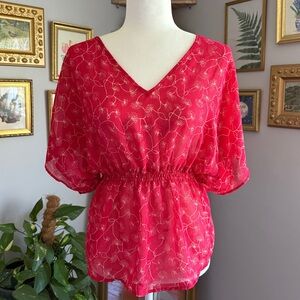 Mossimo Red Floral Blouse